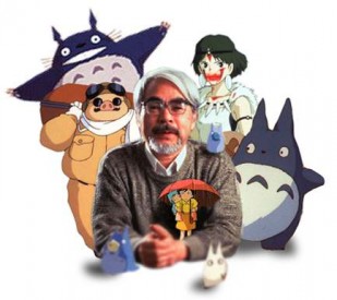 mistr Miyazaki se svými hrdiny. Zdroj: nihonsite.com
