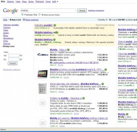 Nakupování na google.cz Zdroj: google.cz