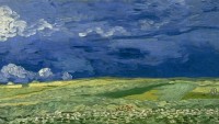 Vincent van Gogh, obraz Obilné pole a zamračená obloha