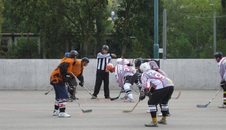 Foto: Vhazování při hokejbalovém zápase