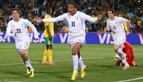 Foto: Hráči Uruguaye se radují z vítězsví