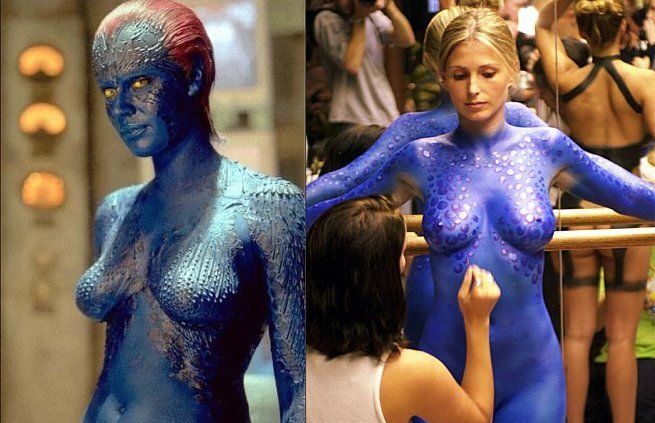 Jennifer Lawrence Naked X-Men Costume, Body Paint: Picture sorted by. relev...