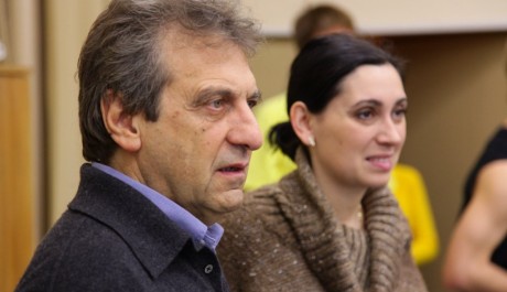 Alain Boublil a Gabriela Haukvicová-Petráková FOTO: Alain Boublil a Gabriela Haukvicová-Petráková na zkoušce muzikálu Marguerite v NDM v Ostravě 2010