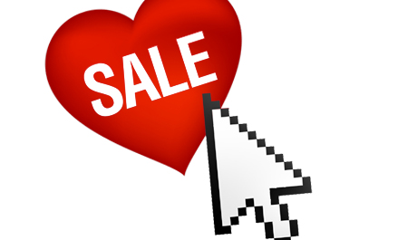 OBR.: Kurzor na srdci s nápisem sale