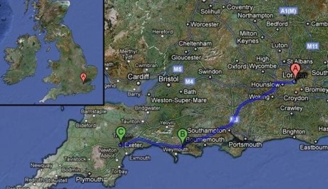 FOTO: trasa římské cesty, Velká Británie, Zdroj: Googlemaps.com