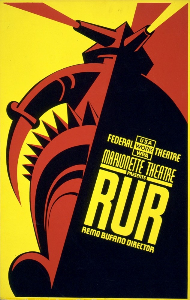 plakát R.U.R. z USA z roku 1939