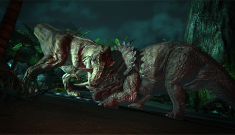 Jurassic Park: The Game - souboj dvou dinosaurů