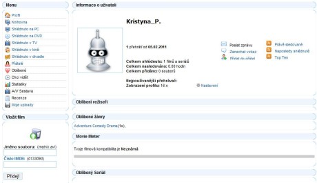 Obr. Profil uživatele whiwa net