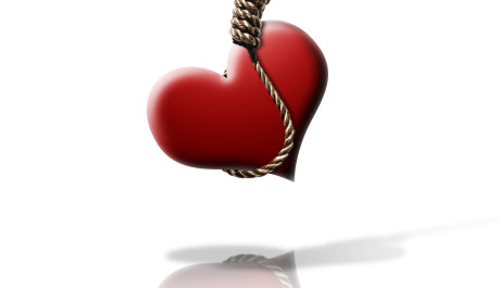 kreslené srdce na oprátce