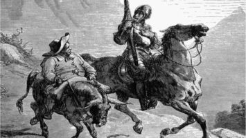 Don Quijote se Sancho Panzou na cestách.