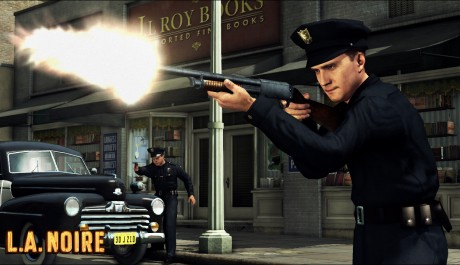 Cole Phelps střílející z brokovnice OBR.. Cole Phelps střílející z brokovnice