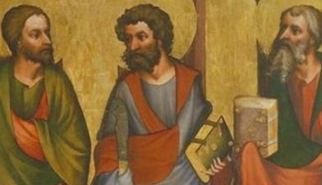 OBR: Mistr třeboňsk&eacute;ho olt&aacute;ře, zobrazen&iacute; sv. Jakuba, Bartoloměje a Filipa