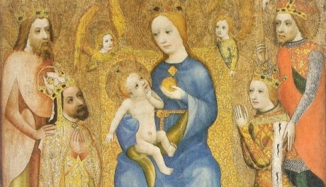 OBR: V&aacute;clav IV. a Karel IV. zobrazen&iacute; na votivn&iacute;m obrazu Jana Očka z Vla&scaron;imi