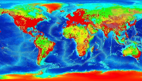 Mapa výskytu couchsurferů po celém světě