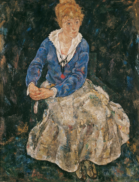 FOTO: Egon Schiele Die Frau des Künstlers, sitzend (Edith Schiele), 1918, zdroj: Belvedere, Wien 