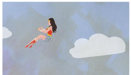 Rogan Josh: Wonderwoman Foto: Létající žena Wonderwoman v naivně modernistickém pojetí