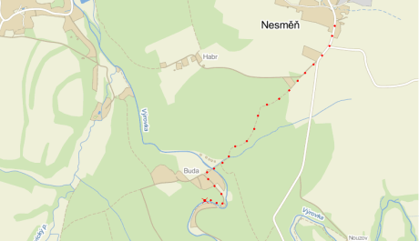 Mapka okol&iacute; Nesměně