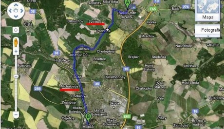 FOTO: trasa výletu z Bakova nad Jizerou do Mladé Boleslavi