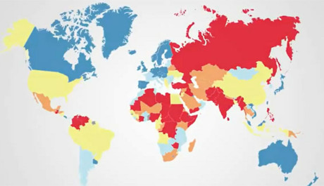 FOTO: Světová mapa mírumilovnosti