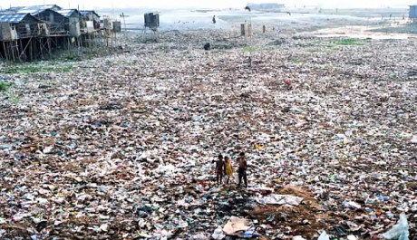 FOTO: Záplavy odpadků v Dháce, Bangladéš