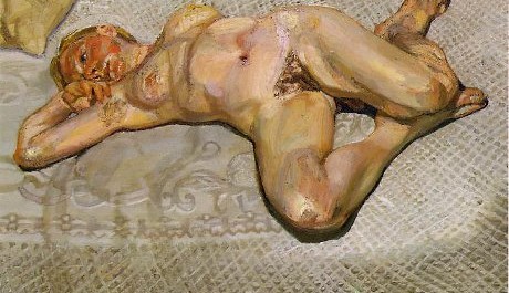 FOTO: Lucian Freud, Blonďatá dívka na posteli, 1987