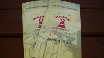 FOTO: Jídelní lístek restaurace Maják