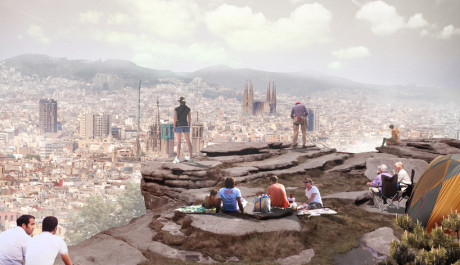 OBR: Terasa umele skalni steny v Barcelone