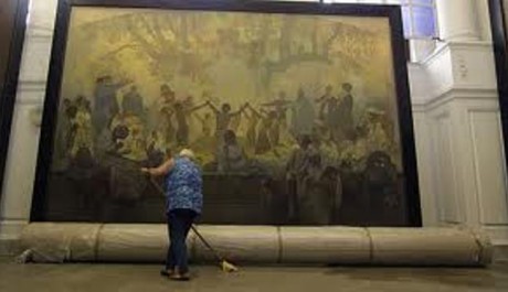 Foto."Muchova Slovanská epopej je mnohými současníky vnímána jako přežitek, ale i dobře odvedená práce."