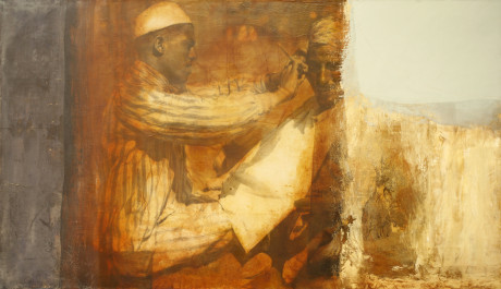 Foto: Hughie O´Donoghue, Jako muž, který je už dlouho pripraven, kombinovaná technika