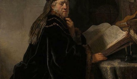 obr. Rembrandt Učenec ve sv&eacute; pracovně