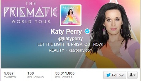 FOTO: Katy Perry má 50 milionů sledujících na Twitteru