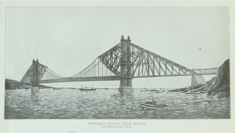 Golden Gate Bridge, prvotní návrh, Zdroj: www.historicbridges.org