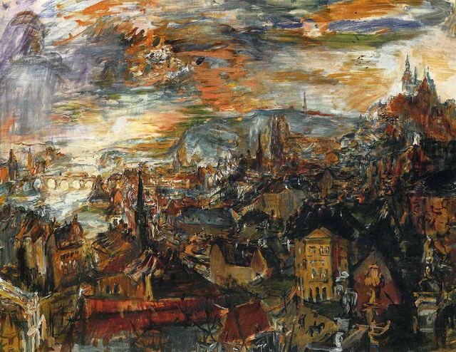 Praha, Oskar Kokoschka, 1934, Zdroj: www.wikiart.org