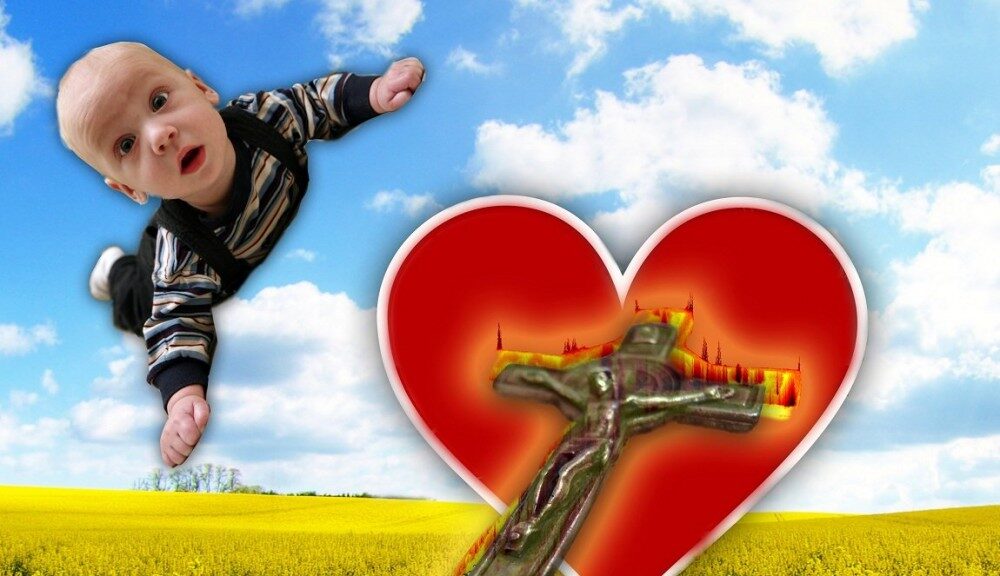 FOTO: Srdce s hořícím křížem