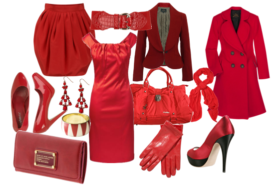 FOTO: Různé kusy oblečení v červené barvě
