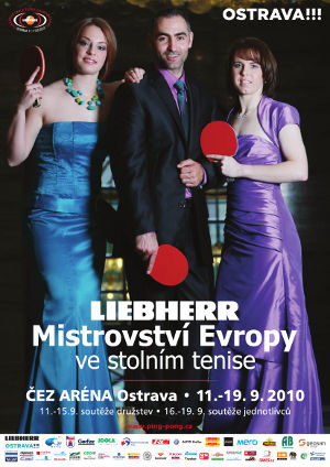 FOTO: Stolní tenis ME 2010 Ostrava oficiální plakát