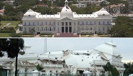 Foto: Prezidentský palác stižený zemětřesením