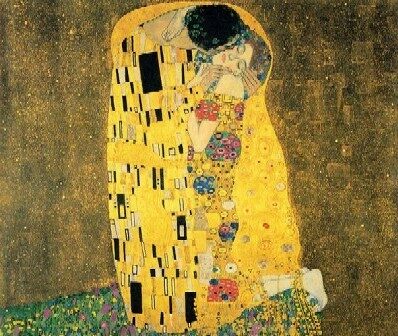 FOTO: Gustav Klimt, Polibek (Der Kuss)