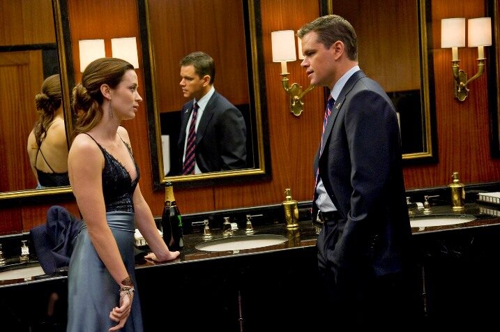 MATT DAMON stars in the thriller The Adjustment Bureau as a man who glimpses the future Fate has planned for him and realizes he wants something else. To get it, he must pursue the only woman he’s ever loved (EMILY BLUNT) across, under and through the streets of modern-day New York.