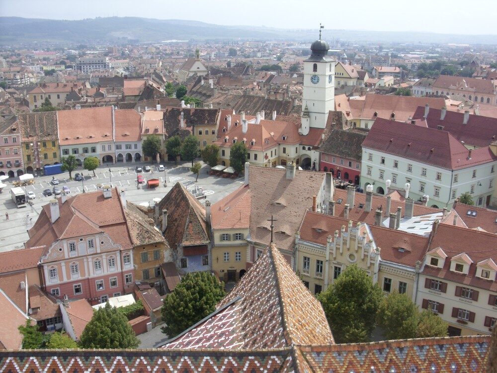 Foto: pohled na náměstí v rumunském městě Sibiu