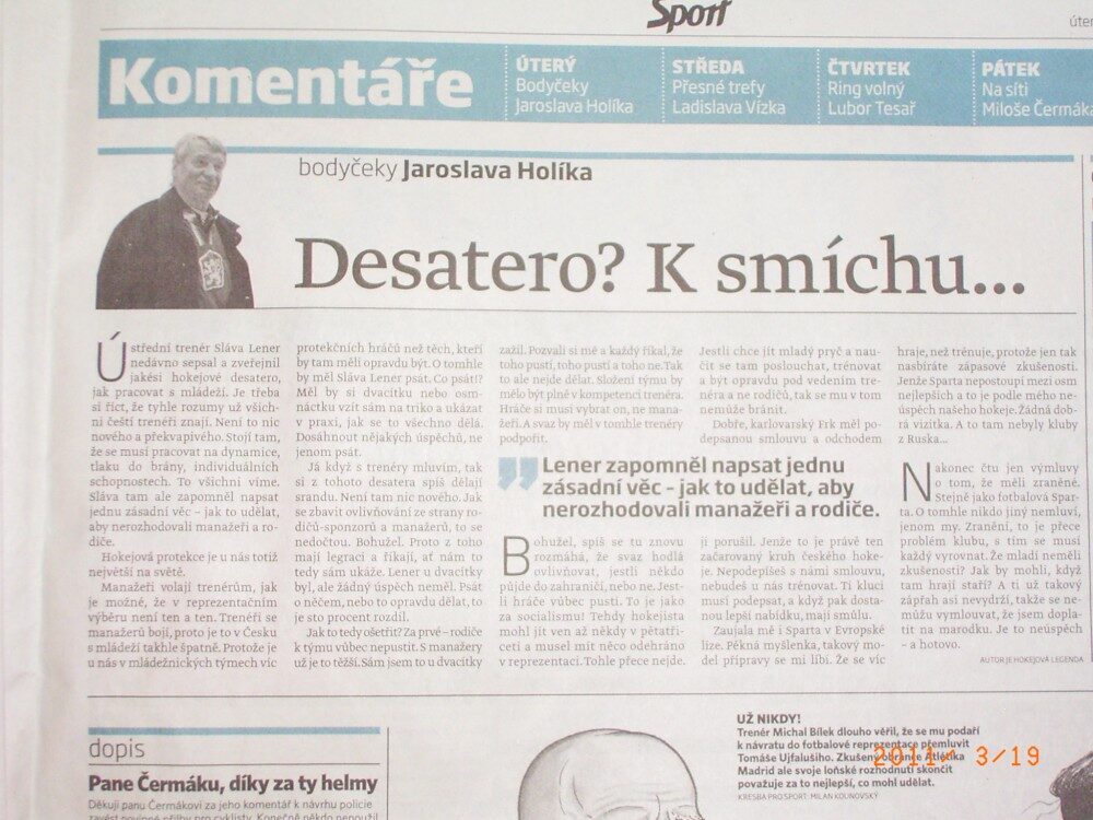 Foto: Jaroslav Holík a jeho komentáře