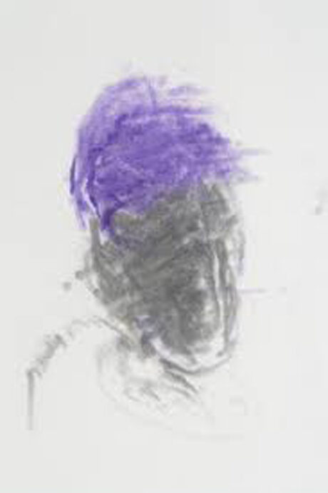 Foto: Z cyklu Hlavy (I) - Hlava ve větru, 2008, detail, pigment, čínský papír