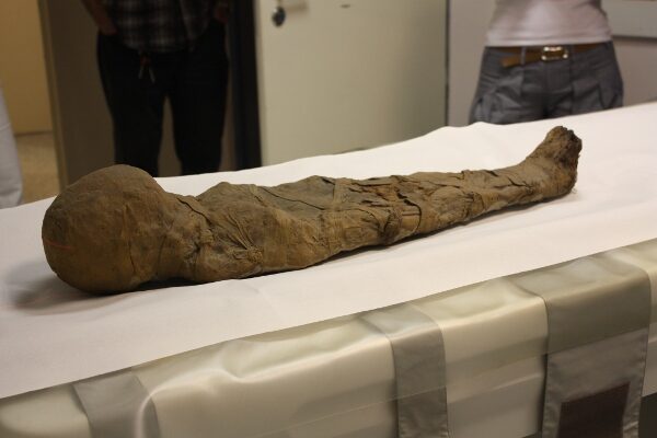 Mumifikované tělo egyptského dítěte