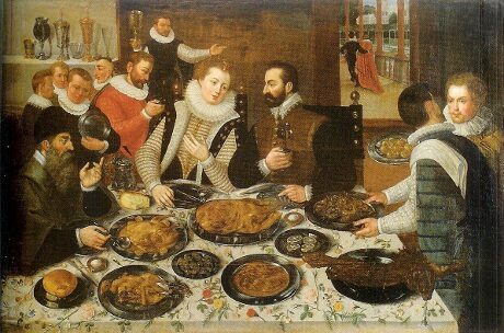 OBR: Lucas von Valckenborch Hostina kolem 1595