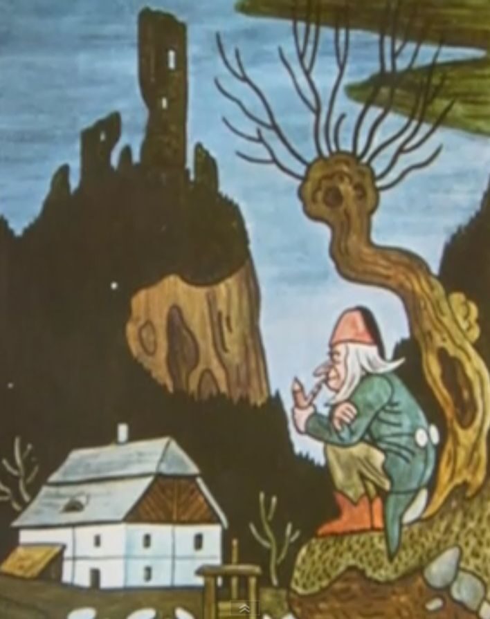 FOTO: Vodník Josefa Lady pod zříceninou Zlenice