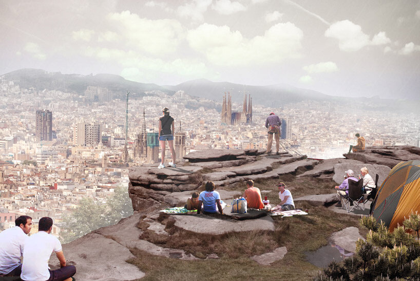 OBR: Terasa umele skalni steny v Barcelone