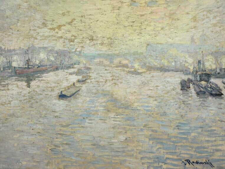 OBR: Václav Radimský: Mlha nad Londýnem, olej na plátně, vznik před r. 1912