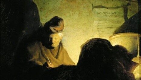 FOTO: Rembrandt van Rijn - Učenec při svíčkách