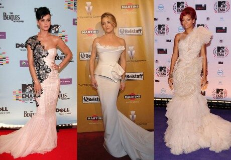 FOTO: Katy Perry, Kate Hudson a Rihanna v šatech Marchesa