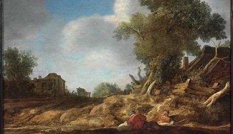 OBR: Venkovská cesta s odpočívajícími poutníky